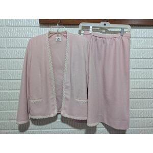 Bleyle Vintage Pink Solid Open Front Blazer & Skirt 2-Piece Suit Set Size 6